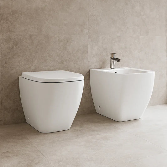 RAK CERAMICS - SERIE METROPOLITAN  - SANITARI FILOMURO IN CERAMICA BIANCA