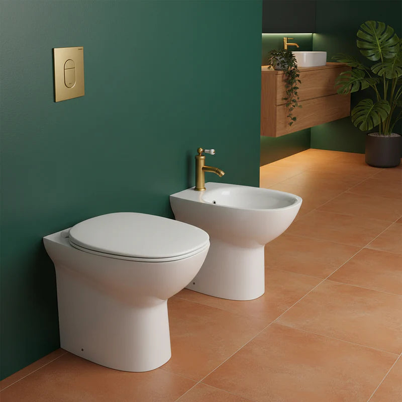 RAK CERAMICS - SERIE MORNING  - SANITARI FILOMURO IN CERAMICA BIANCA