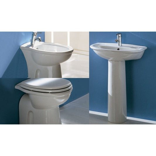 RAK CERAMICS - SERIE KARLA  - SANITARI FILOMURO IN CERAMICA BIANCA - SET COMPLETO
